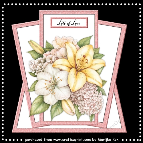 Shaped Card Topper Beautiful  Lilies