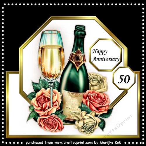 Octagon Shaped Card Topper Anniversary