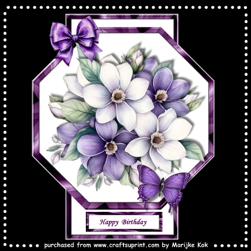cup1448864_936 - Octagon Shaped Card Purple Magnolias