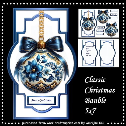 cup1449062_936 - Classic Christmas Bauble Shaped card 5x7