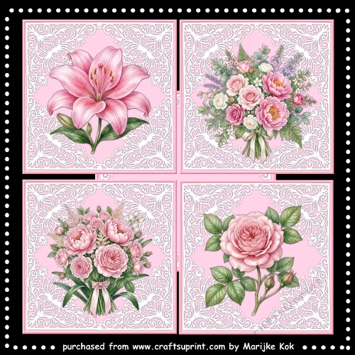 Pink Flower Toppers Kit & Insert