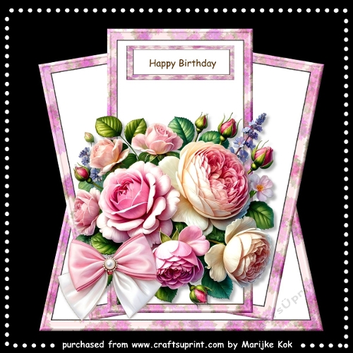Shaped Topper Various Pink Roses