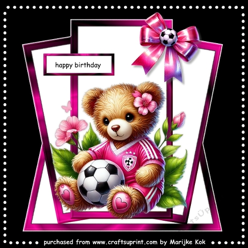 Shaped Topper Football Girl´s Birthday