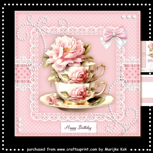 Vintage Pink  Teacusp 7x7 Mini Kit