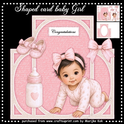 Shaped Card   Baby Girl Mini Kit