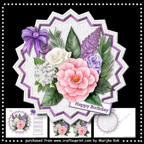 Shaped Topper Pretty  Flowers Mini  Kit