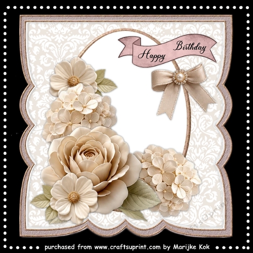 Classic Topper  Cream   Roses  Mini Kit