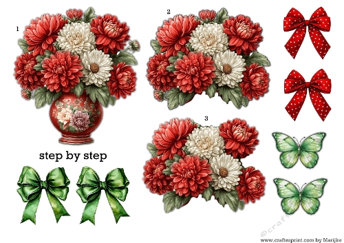 Step by Step vase With dahlias