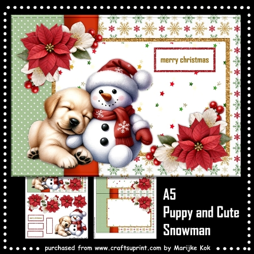 Puppy and Cute Snowman Mini Kit