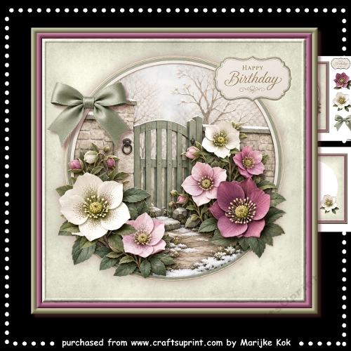 Winter Birhday Flowers Mini Kit 7x7