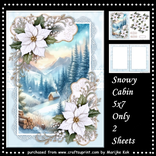 A5   Snowy  Cabin Mini Kit
