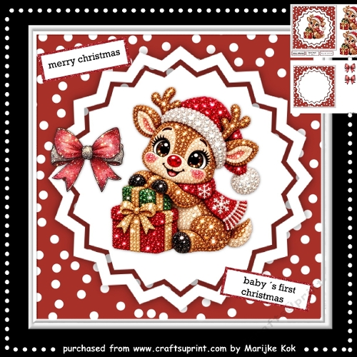 Cute Rhinestone Baby Reindeer Mini Kit