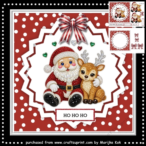 Cute Rhinestone  Santa Mini Kit