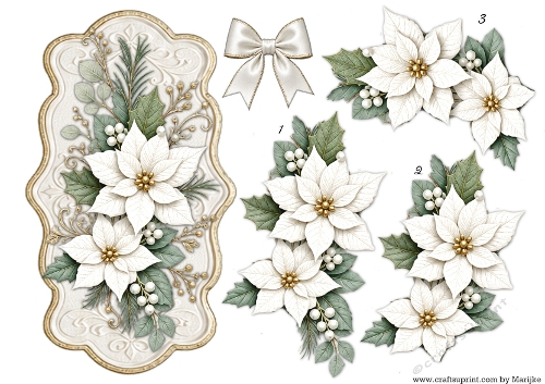 Topper  White Poinsettia