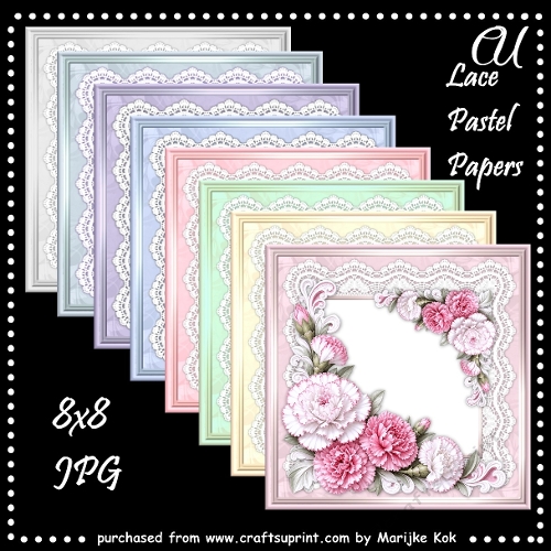 CU Pastel Lace Papers 8x8