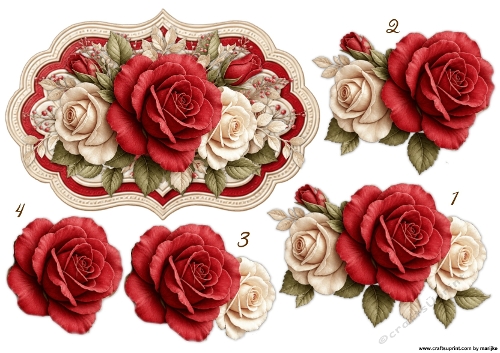Romantic  Roses Topper Step By Step  NR.2
