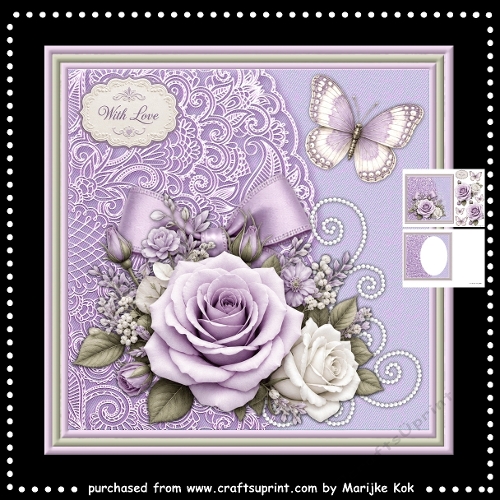 Lovely Roses On Lace 7x7  Mini Kit