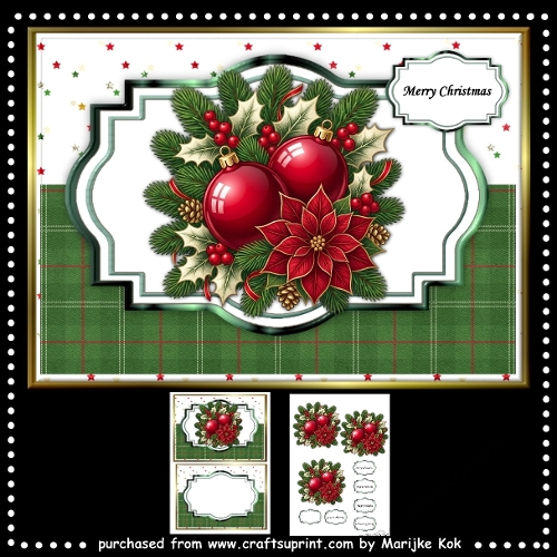 A5  Christmas Flowers and Baubles
