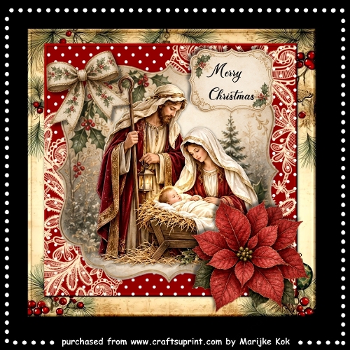 Vintage Nativity 7x7  Mini Kit