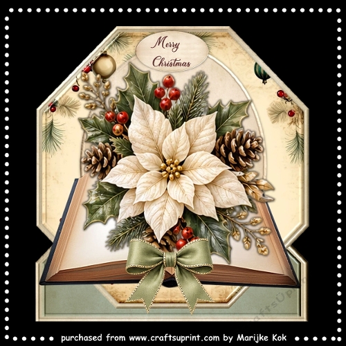 Shaped TopperChristmas Poinsettia  Mini Kit  8x8