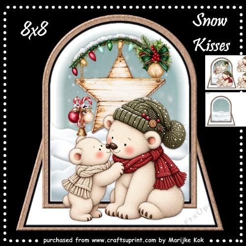 Shaped Card Topper Snow Kisses Mini Kit