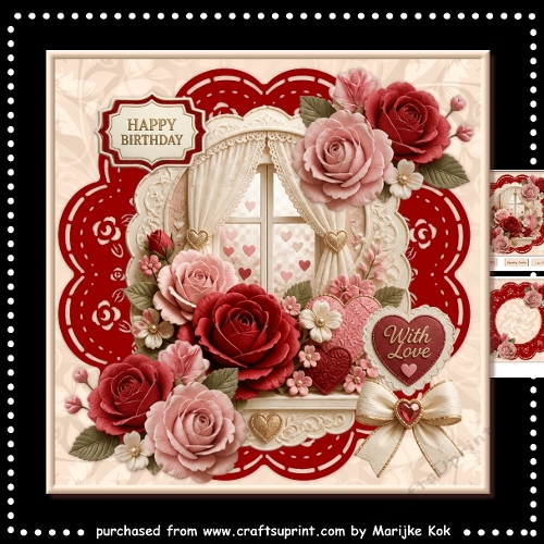 Romantic Roses Window Mini Kit 7x7