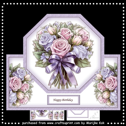 Shaped Topper Pretty   Roses  Bouquet Mini Kit