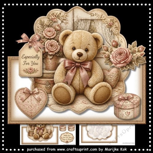 Shaped Topper Vintage teddy