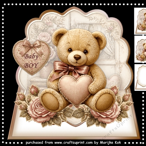 Vintage New Baby Boy  Shaped Topper  Mini Kit