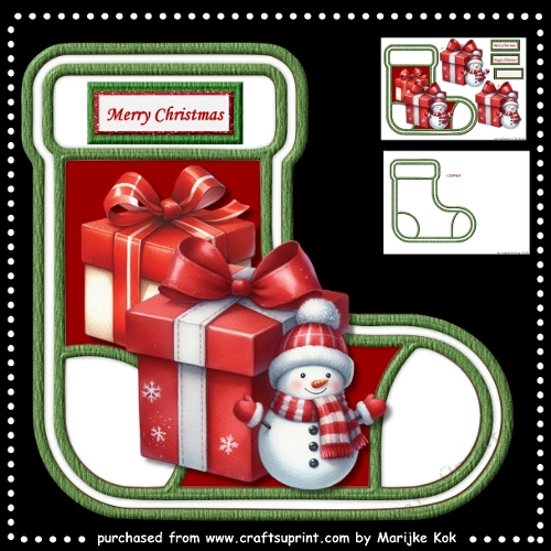 Christmas Stocking Shaped Topper  PRESENTS