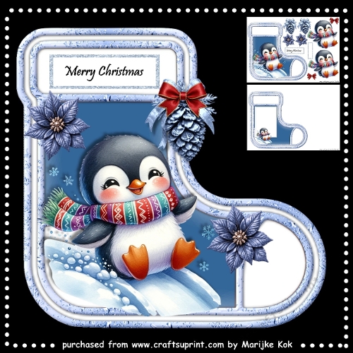 Shaped Topper Stocking Cute Penquin