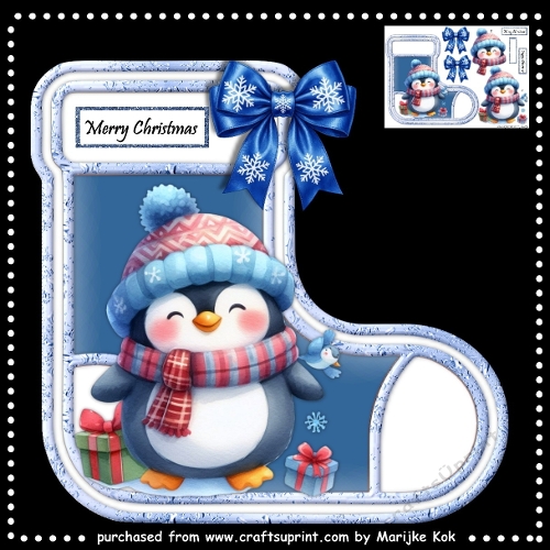Shaped Topper Stocking Cute Penquin  KIT  2