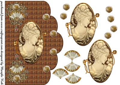 Brown Gold Beauty Cameo Vintage