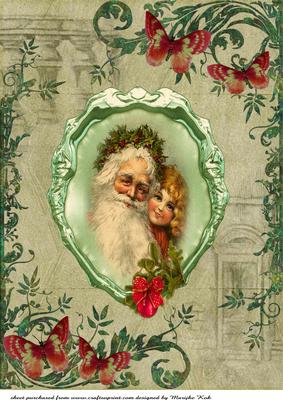 A4 Vintage Santa