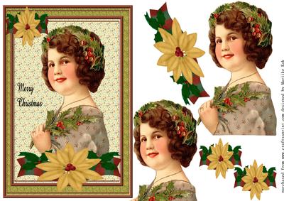 Sweet Vintage Christmas Girl