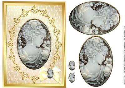 Beautiful Cream Gold Cameo