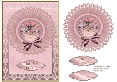 Vintage Kitten with Roses