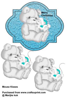 Cute Christmas Mouse Kisses