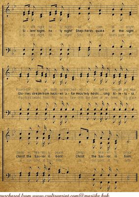 Vintage Music Background Silent Night Holy Night - 