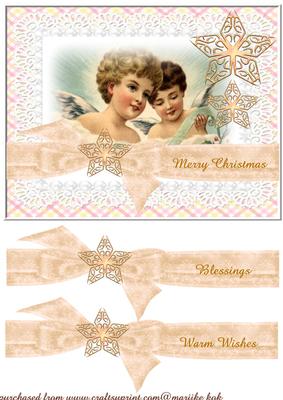 Vintage Angels Shabby Peach