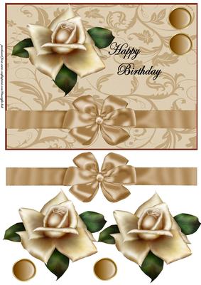 Happy Birthday Cream Roses