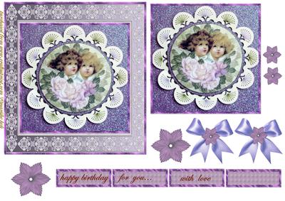 Vintage Girls in Purple Lilac