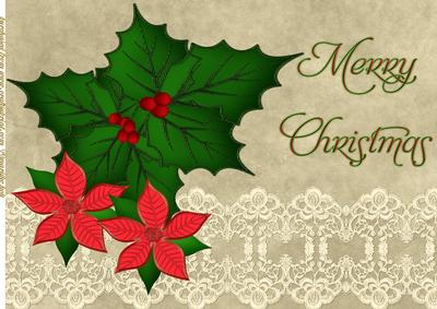 Vintage A4 Merry Christmas