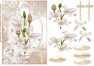 Pearl Satin Lillies Sympathy