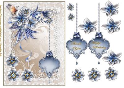 Bleu Satin Silver Beauty