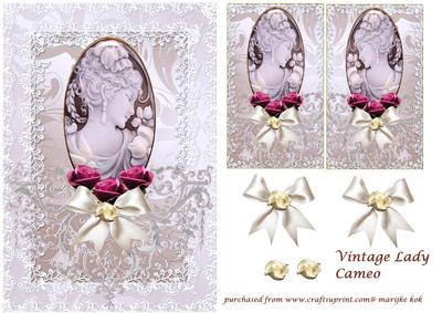 Vintage Cameo in Lace Frame