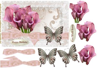 Purple Calla's in Silver Lace Frame