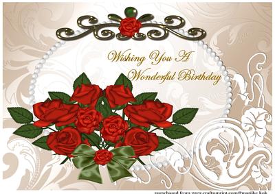 Roseswonderful Birthday A4