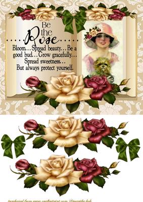 Be the Rose -  Book Vintage Lady Beautiful Roses
