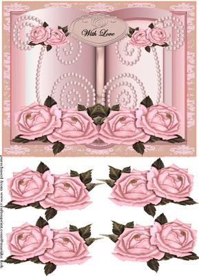 Beautiful Roses Book with Love, Pearls